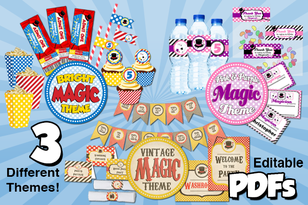 Birthday party magic theme printables for Allent birthday party